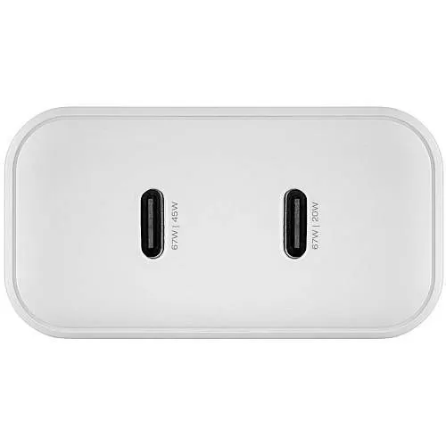 Сетевое зарядное устройство Motion 67W (2 ports USB-C) Wall charger, белый
