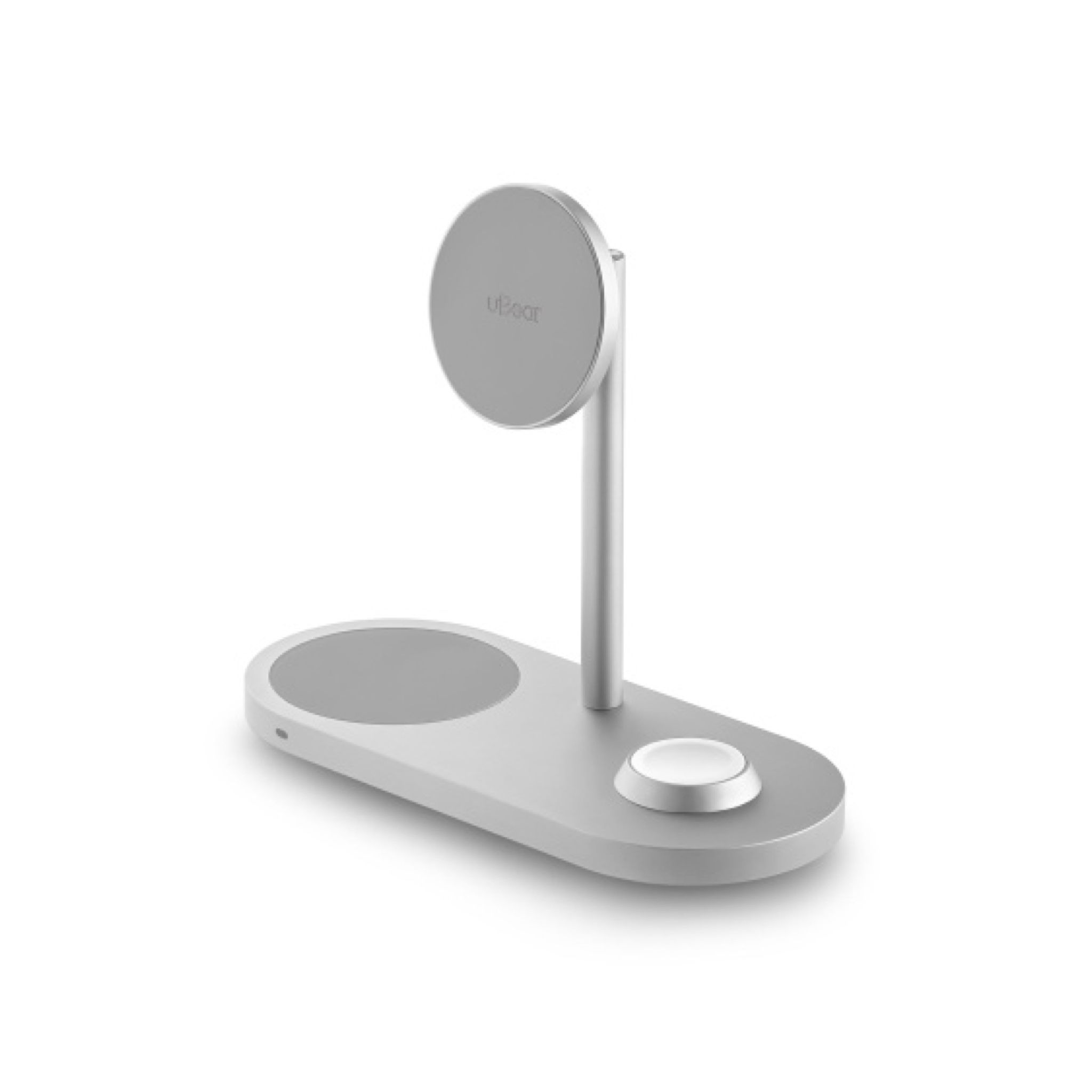 Беспроводное зарядное устройство uBear Stage 3-in-1, серебристый