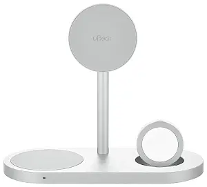 Беспроводное зарядное устройство uBear Stage Ultra 3-in-1, серебристый